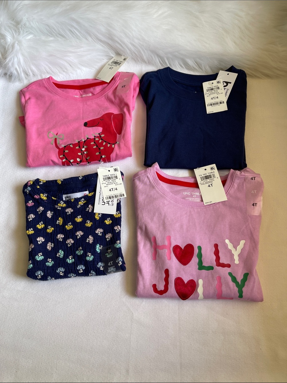 Epic Threads Girls Set of 4 tees Size 4T. Brand New With Tags.
